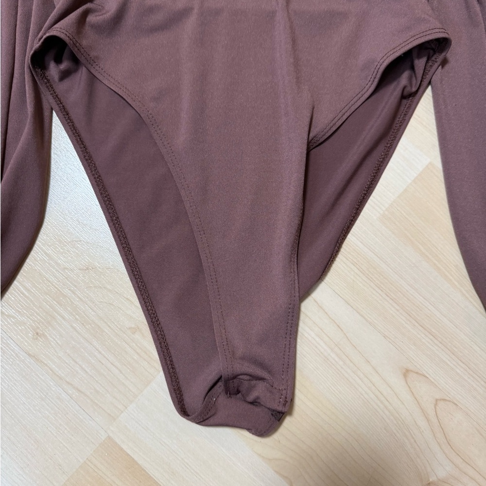 SHEIN Brown Long Sleeve Bodysuit - Picture 3 of 5
